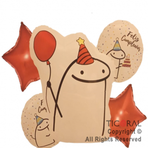 SET DE GLOBOS METALIZADO FLORK 5 UNIDADES X 1